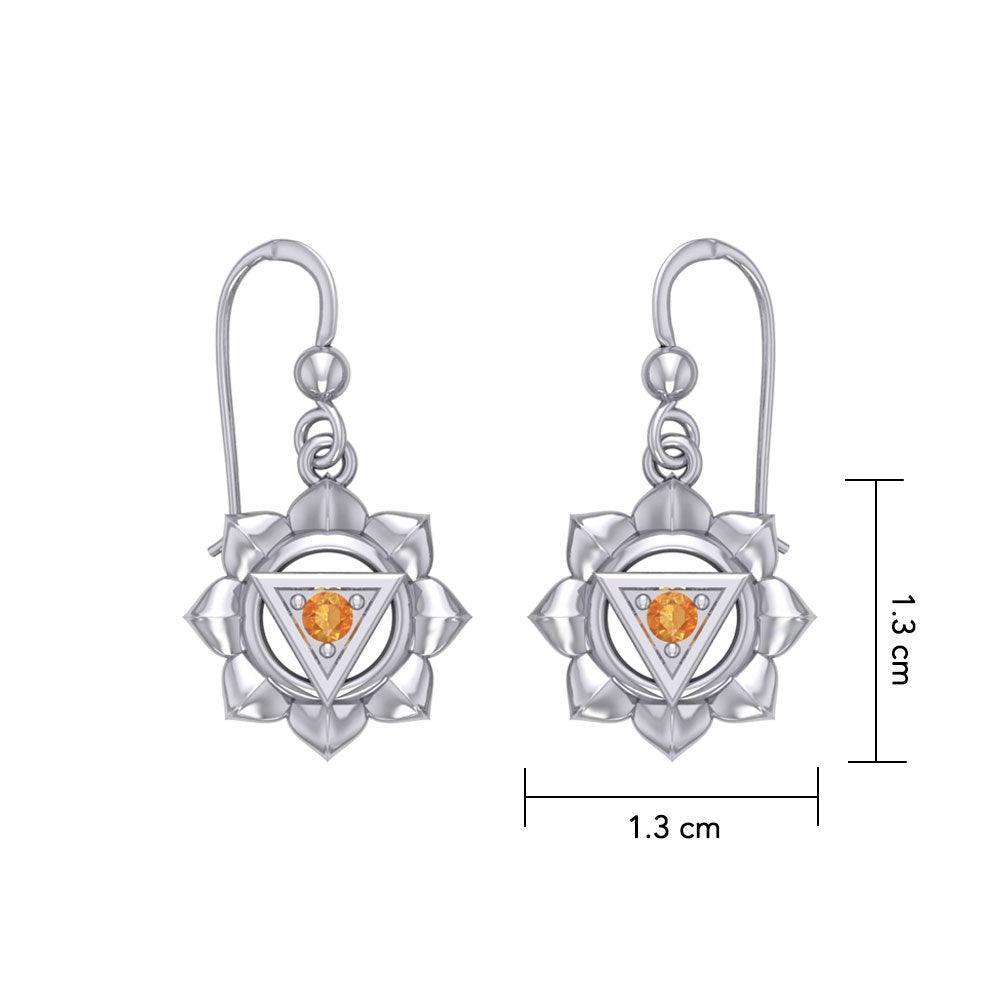 Manipura Solar Plexus Chakra Sterling Silver Earrings TER2044 - peterstone.dropshipping