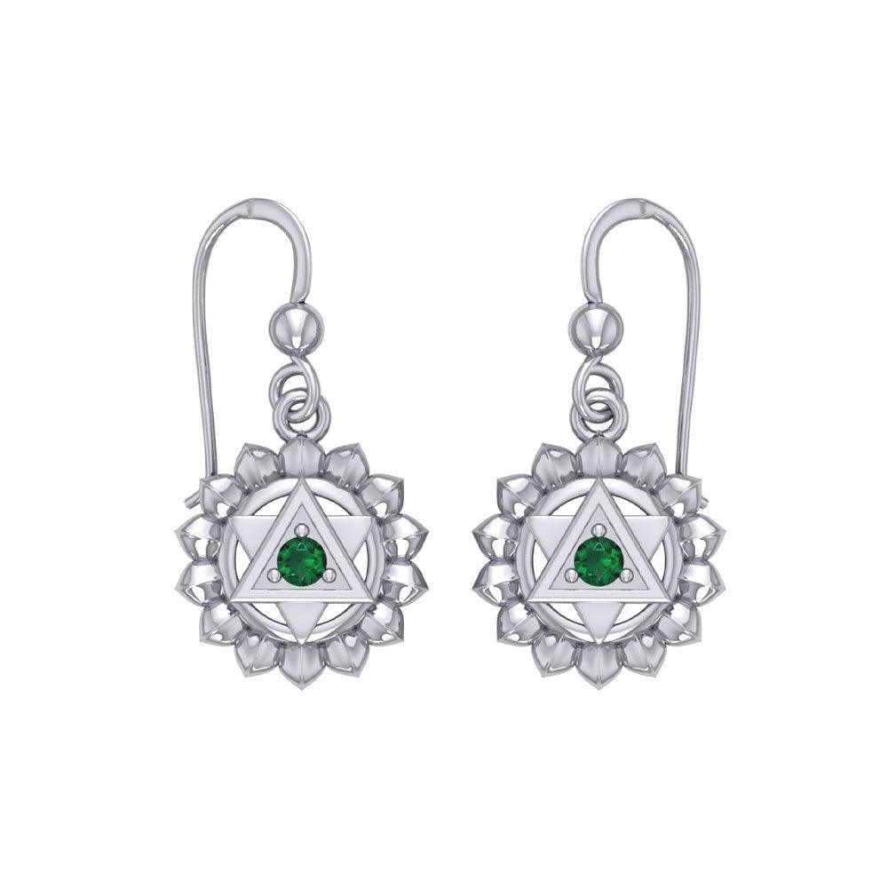 Anahata Heart Chakra Sterling Silver Earrings TER2047 - peterstone.dropshipping