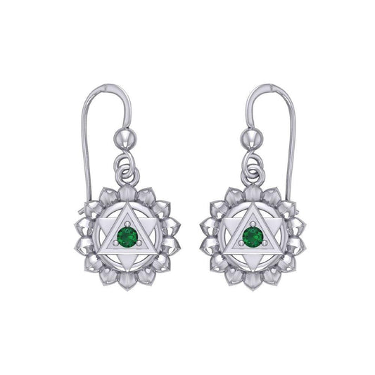 Anahata Heart Chakra Sterling Silver Earrings TER2047 - peterstone.dropshipping