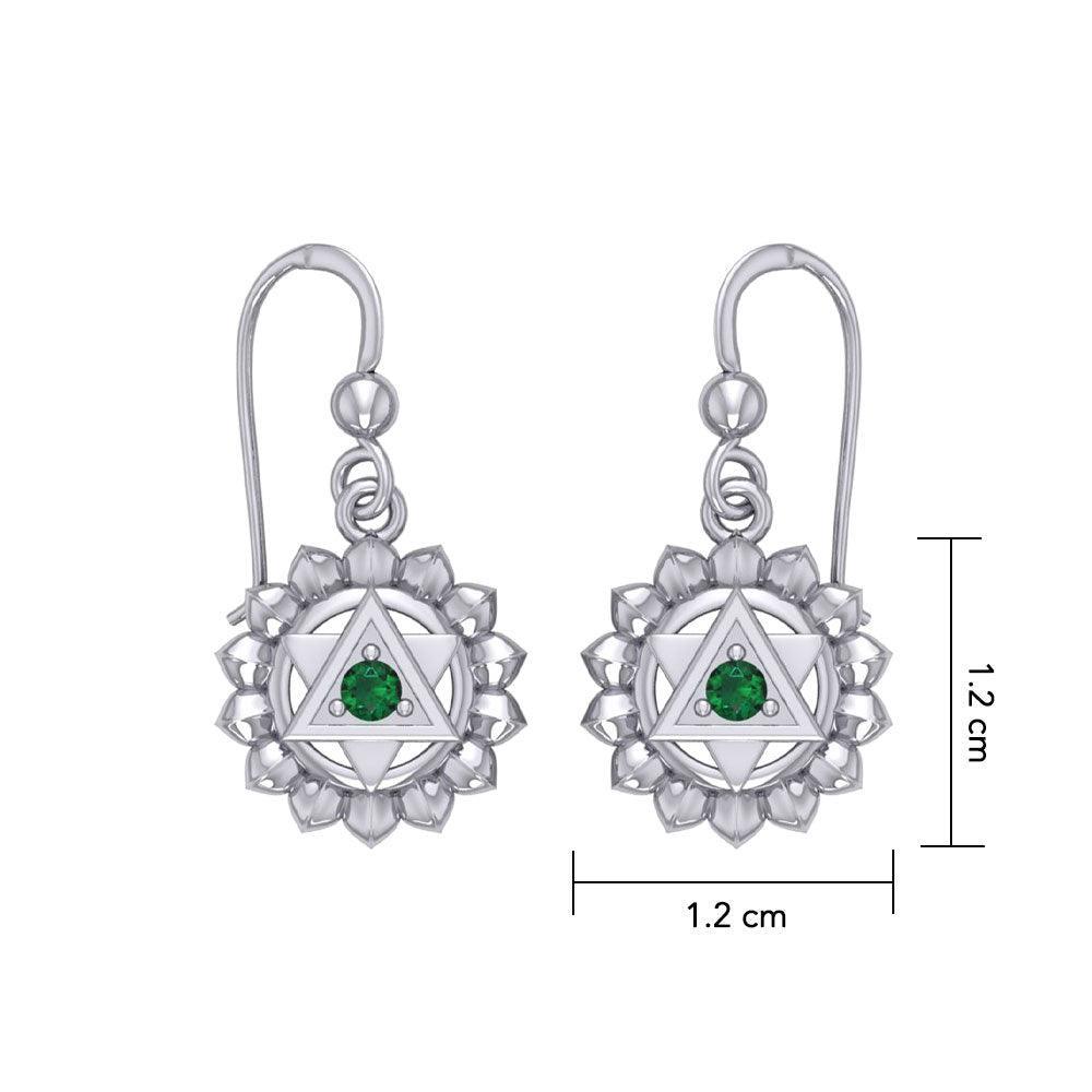 Anahata Heart Chakra Sterling Silver Earrings TER2047 - peterstone.dropshipping