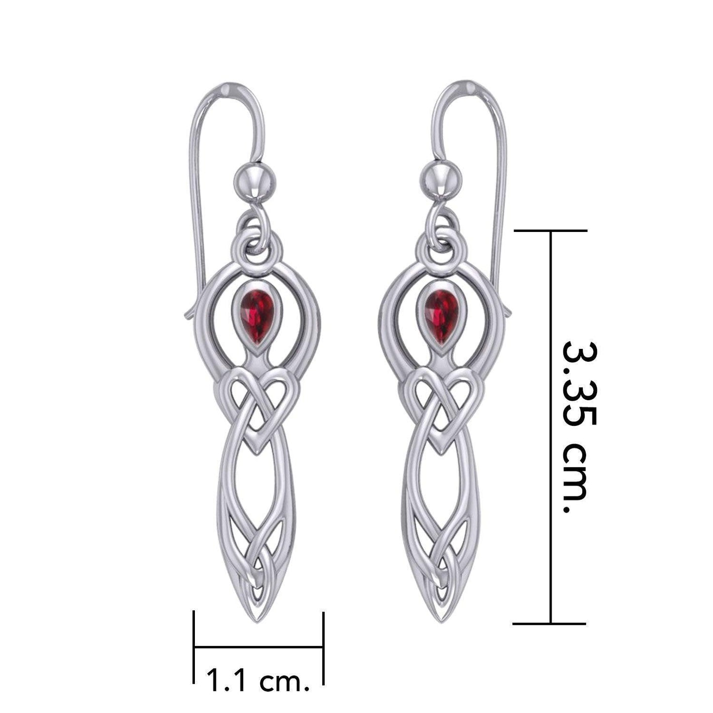 Celtic Knotwork Goddess with Gemstone Silver Earrings TER2051 - peterstone.dropshipping