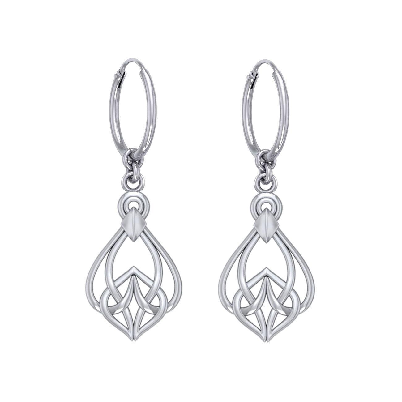 Celtic Knotwork Silver Hoop Earrings TER2054 - peterstone.dropshipping