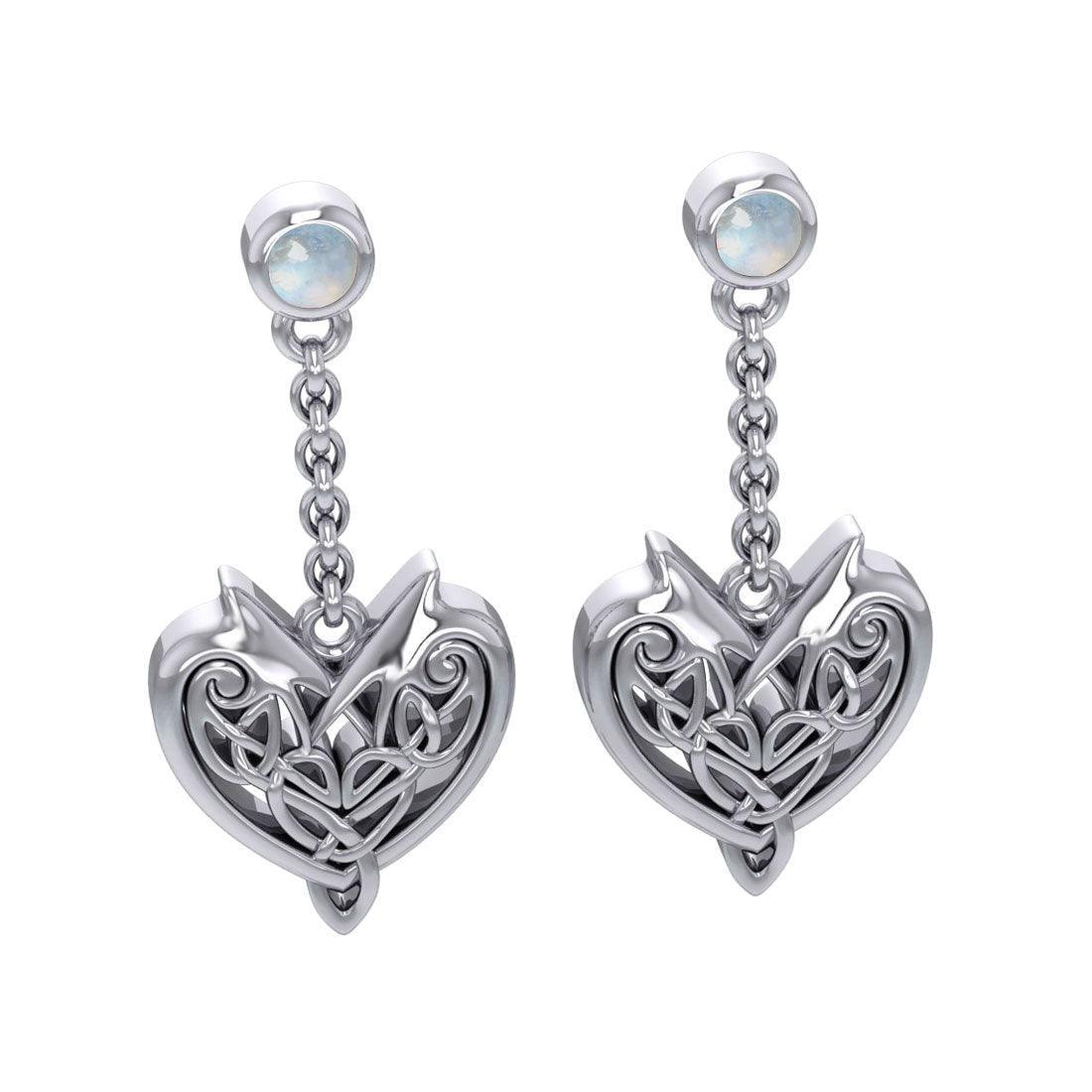 Joyous Celtic Hearts Silver Earrings TER210 - peterstone.dropshipping