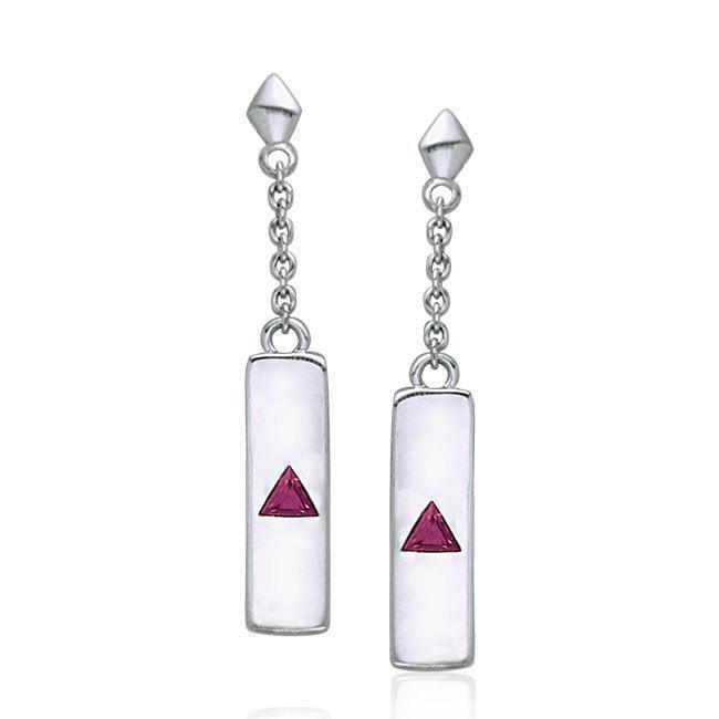 Power Triangle Silver Earrings TER215 Earrings