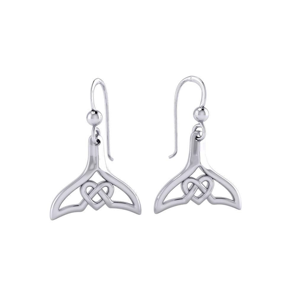 Whale Tail and Celtic Heart Silver Earrings TER2163 - peterstone.dropshipping