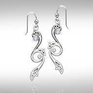 An exemplary symbology of the Trinity ~ Sterling Silver Celtic Triquetra Dangle Earrings Jewelry with Gemstones TER570 Earrings