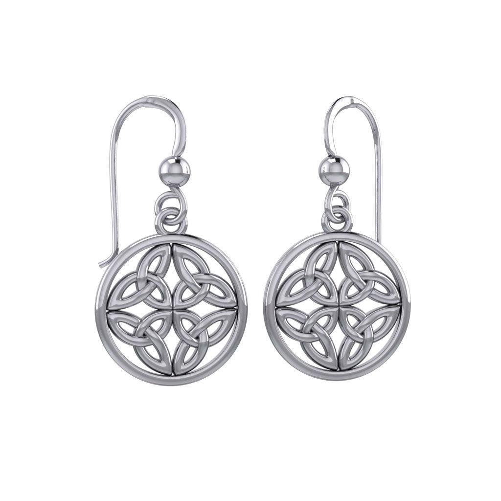 Celtic Triquetra Silver Earrings TER982 - peterstone.dropshipping