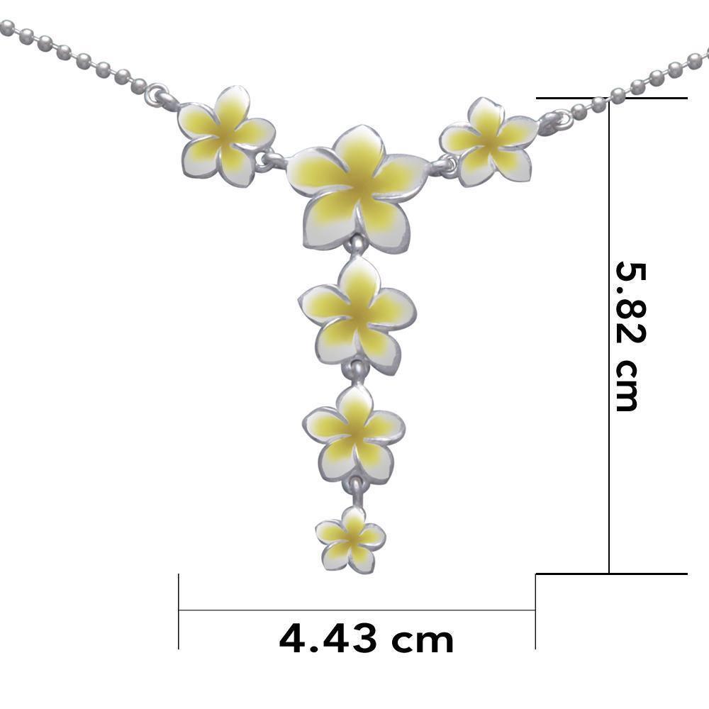 Plumeria - Hawaii National Flower Silver Necklace TN189-E - Wholesale Jewelry