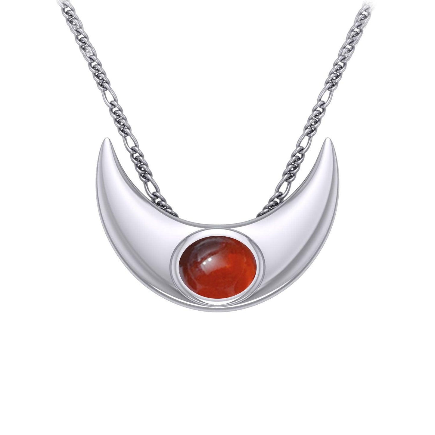 An elegant reminder of Crescent Moonโ€s power ~ Sterling Silver Necklace with Gemstone TN264 - peterstone.dropshipping