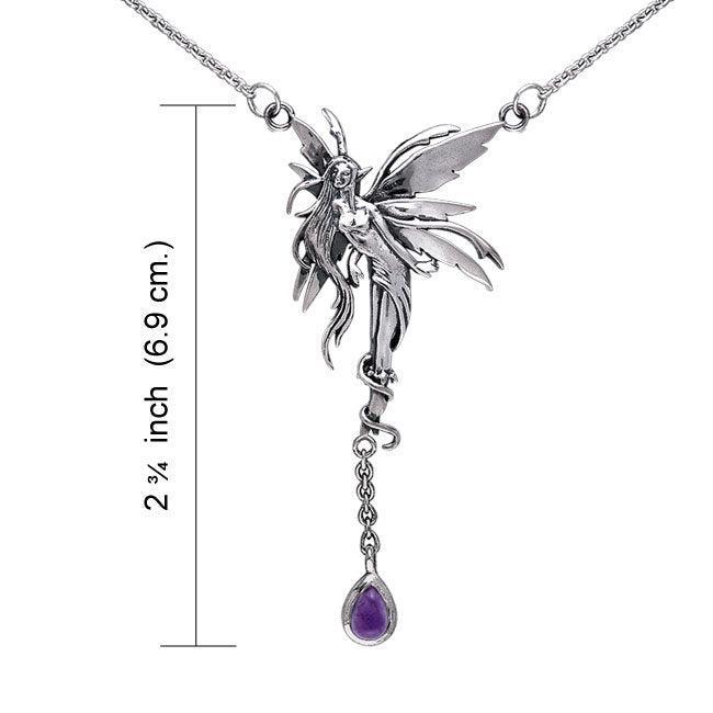 Firefly Faery Silver Necklace with Dangling Gemstone TNC001 By Amy Brown - peterstone.dropshipping