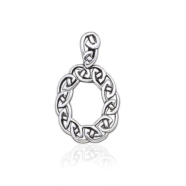 Celtic Knotwork Silver Oval Pendant TP1037 Pendant