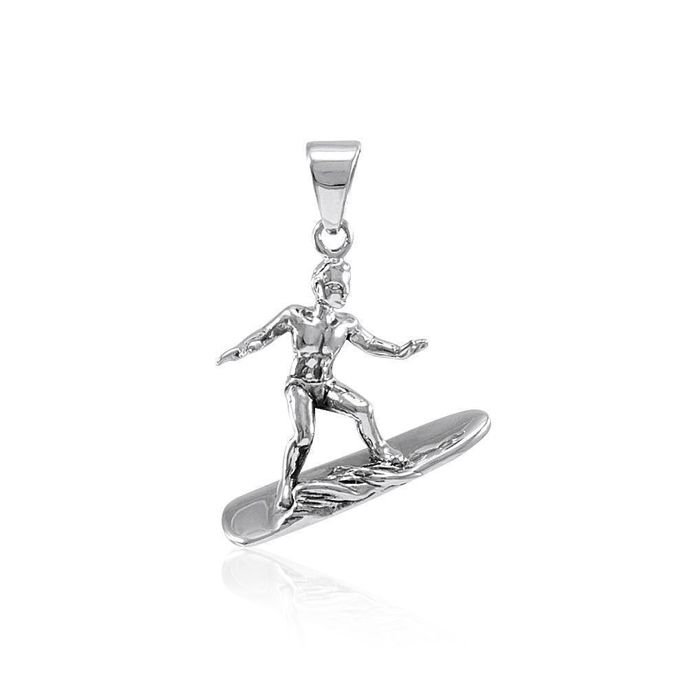 Hang Ten Surfing Silver Pendant TP1258 Pendant