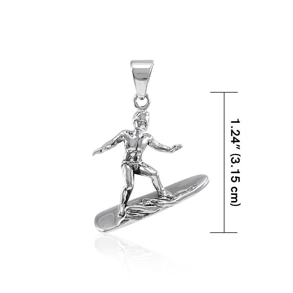 Hang Ten Surfing Silver Pendant TP1258 Pendant