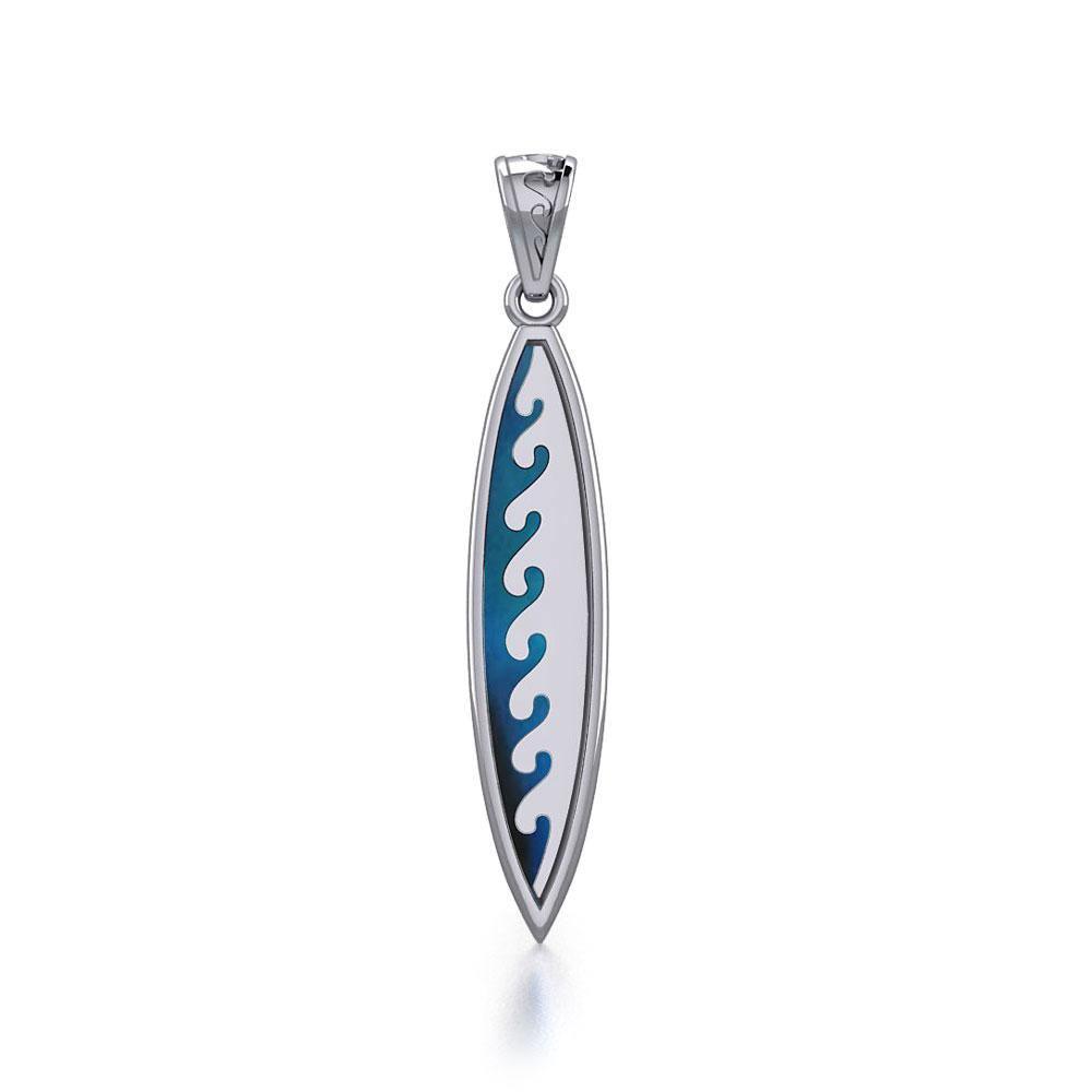 Waves Surfboard Silver Pendant TP1533 Pendant