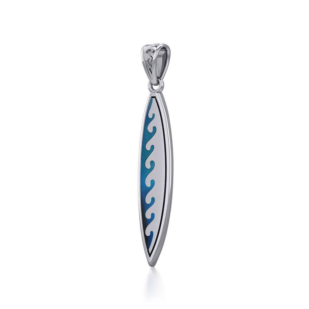 Waves Surfboard Silver Pendant TP1533 Pendant