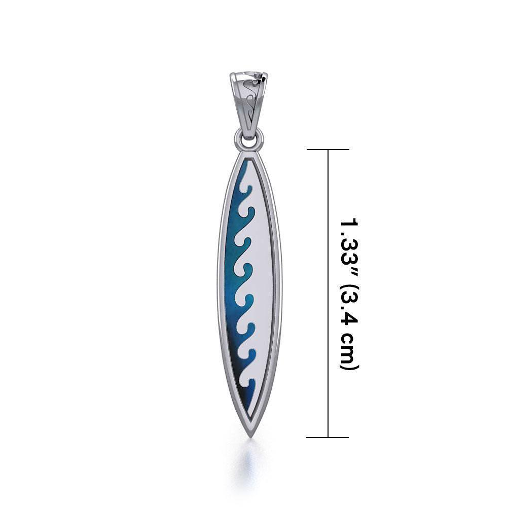 Waves Surfboard Silver Pendant TP1533 Pendant