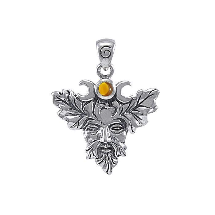 Green Man Silver Pendant TP1561 Pendant