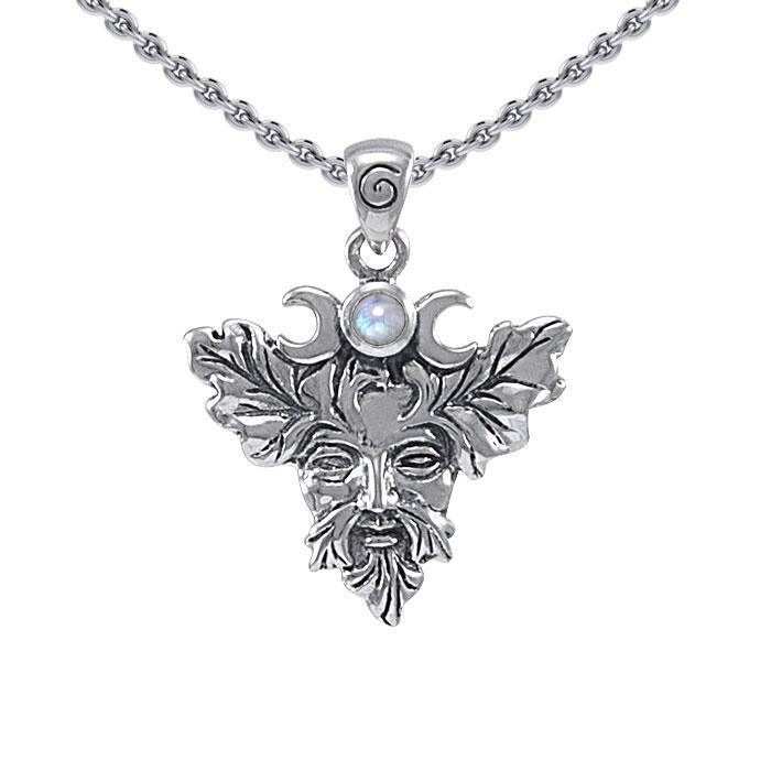 Green Man Silver Pendant TP1561 Pendant