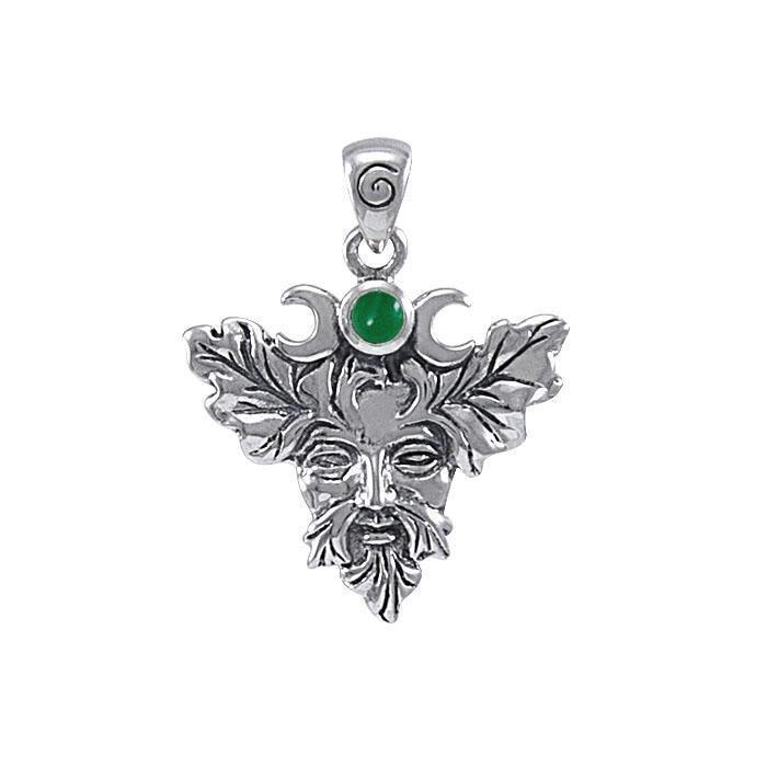 Green Man Silver Pendant TP1561 Pendant