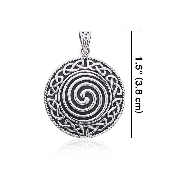 Large Celtic Knot Silver Spiral Pendant TP196 Pendant