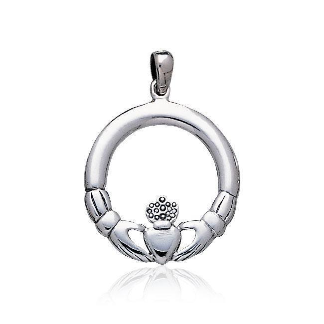 Irish Claddagh Silver Pendant TP198 Pendant