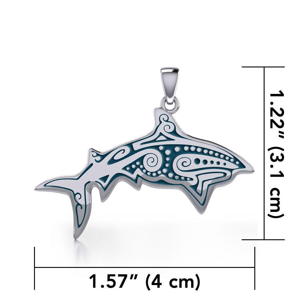 Dive into Ancient Wisdom: Aboriginal Shark Silver Pendant - TP2329 | Embrace the Strength and Spirit of the Shark - peterstone.dropshipping