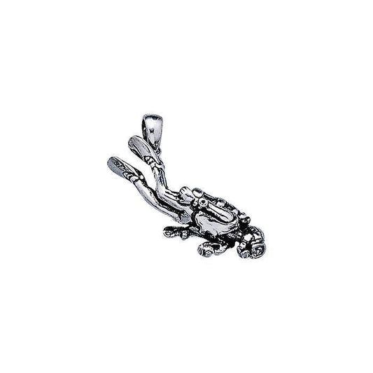 Descending Scuba Diver Sterling Silver Pendant TP2360 - Wholesale Jewelry