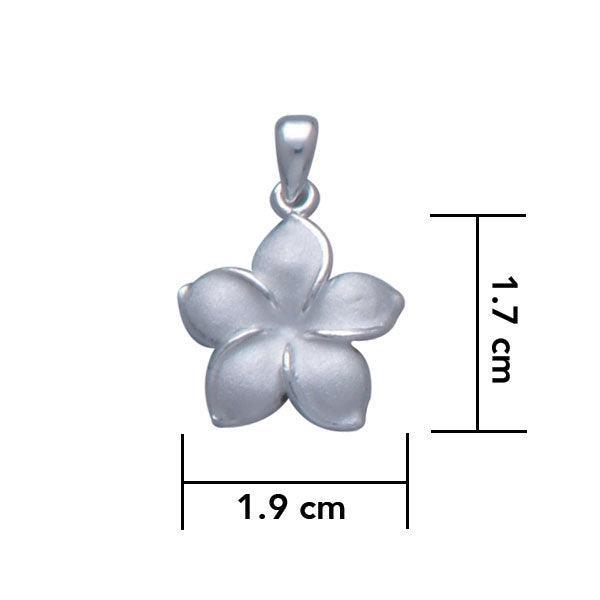 Plumeria - Hawaii National Flower Silver Large Pendant TP2648 - peterstone.dropshipping