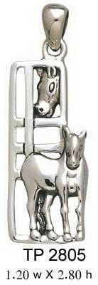 Mother and Child Horse Silver Pendant TP2805 - peterstone.dropshipping