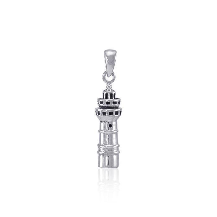 The Majestic Three-tiered Lighthouse ~ Sterling Silver Jewelry Pendant TP3157 Pendant