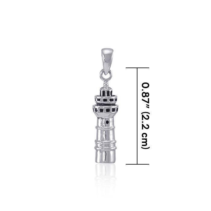 The Majestic Three-tiered Lighthouse ~ Sterling Silver Jewelry Pendant TP3157 Pendant