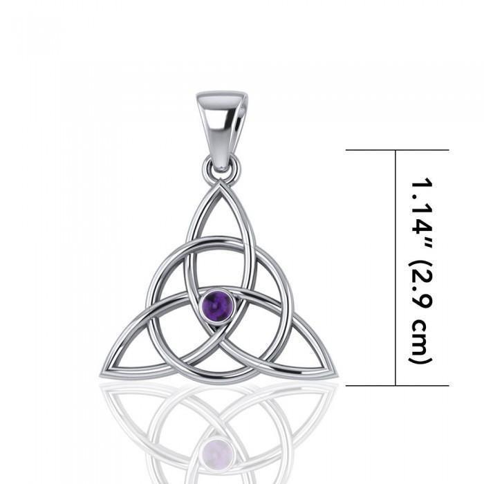 Triquetra Silver Gemstone Pendant TP3380