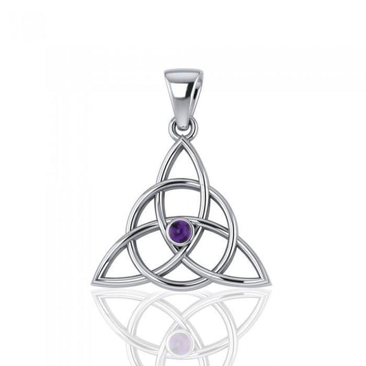 Triquetra Silver Gemstone Pendant TP3380