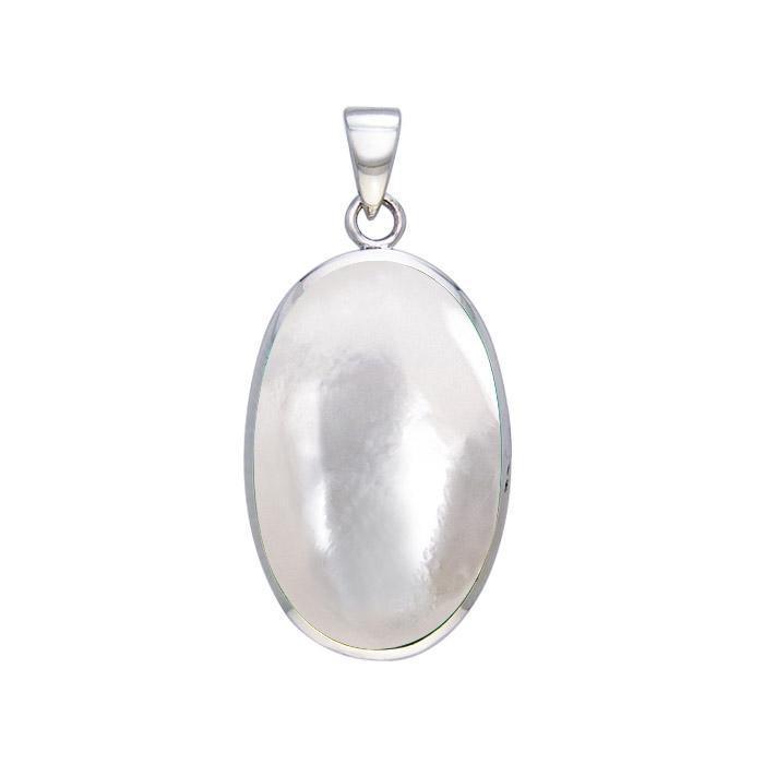 Large Silver Oval with Inlay Stone Pendant TP3539 Pendant