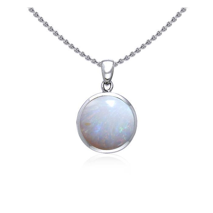 Rainbow Disc Silver Pendant TP3639 Pendant