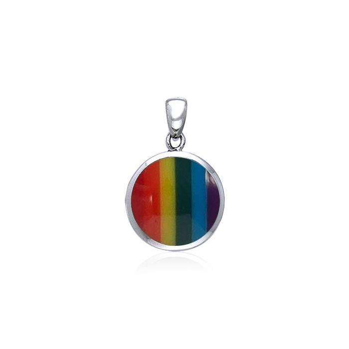 Rainbow Disc Silver Pendant TP3639 Pendant