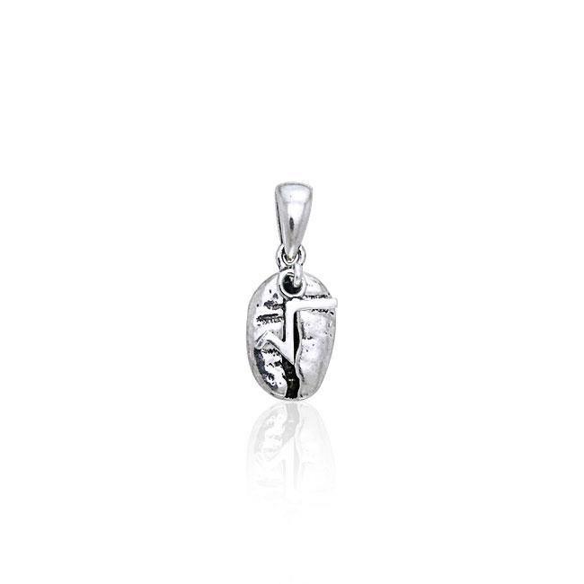 Square Root Coffee Bean Silver Pendant TP390 Pendant