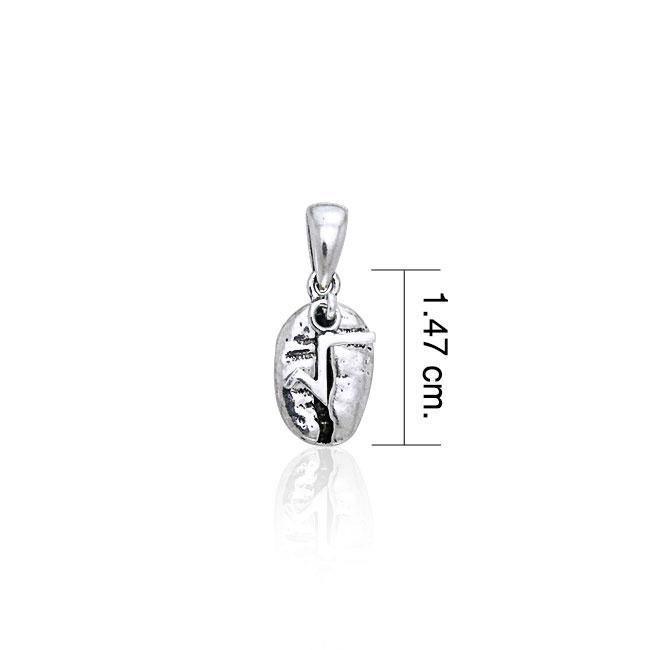 Square Root Coffee Bean Silver Pendant TP390 Pendant