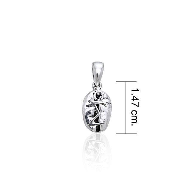 Sigma Sign on Coffee Bean Silver Pendant TP406 Pendant