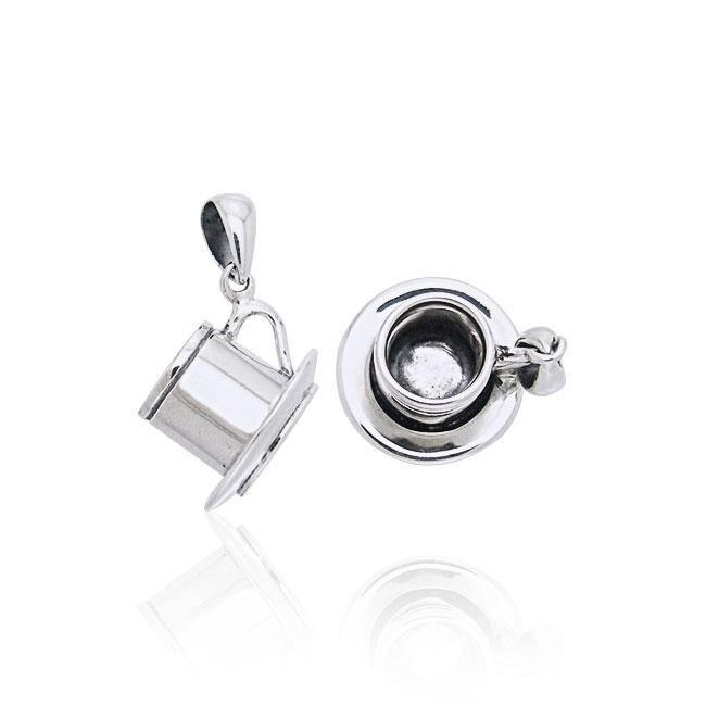 Coffee Cup Set Silver Pendant TP449 Pendant