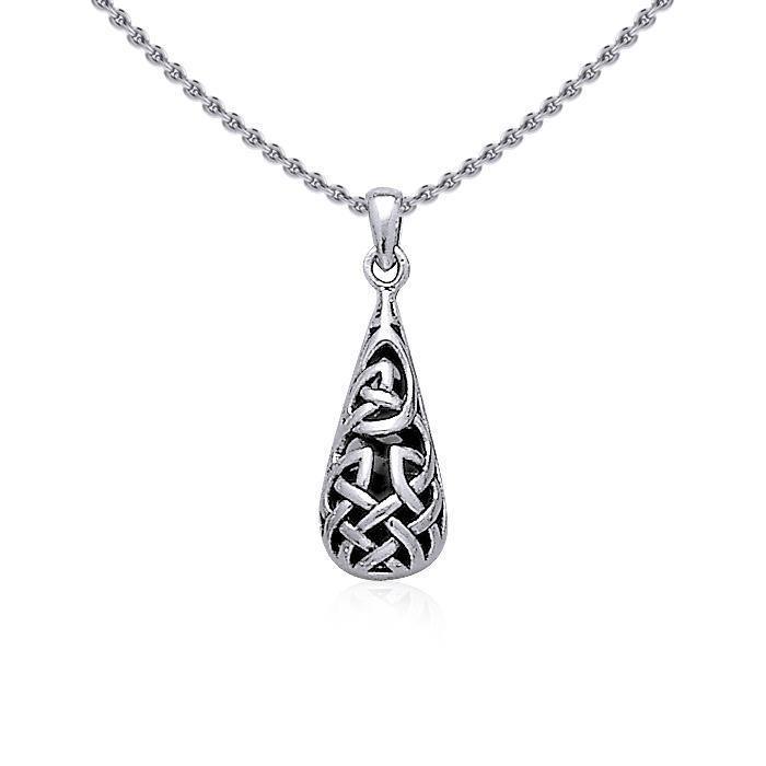 Celtic Knotwork Teardrop Silver Pendant TP544 Pendant