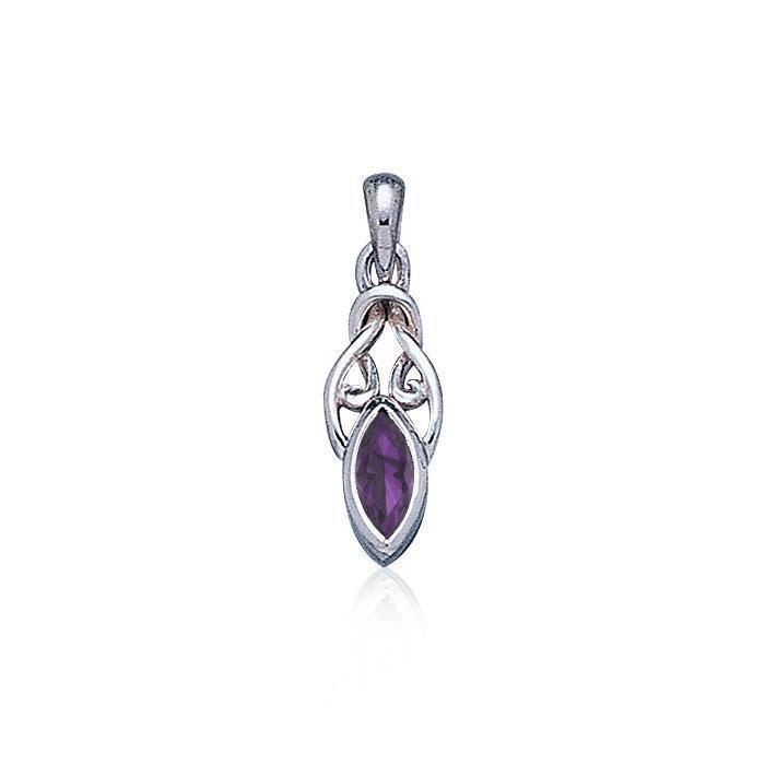 Celtic with Marquise Gemstone Silver Pendant TP856 Pendant