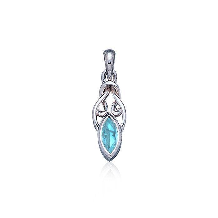 Celtic with Marquise Gemstone Silver Pendant TP856 Pendant