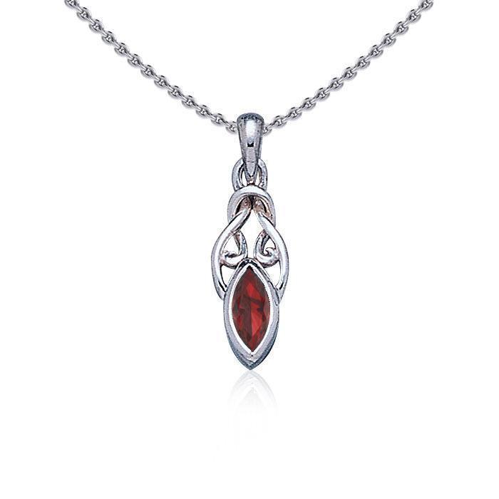 Celtic with Marquise Gemstone Silver Pendant TP856 Pendant