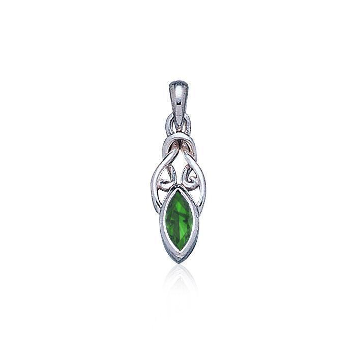 Celtic with Marquise Gemstone Silver Pendant TP856 Pendant