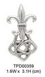 Celtic Knotwork Fleur-de-Lis Sterling SilverPendant Jewelry - peterstone.dropshipping