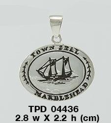 Town Seal - Marblehead Silver Pendant TPD4436 - peterstone.dropshipping