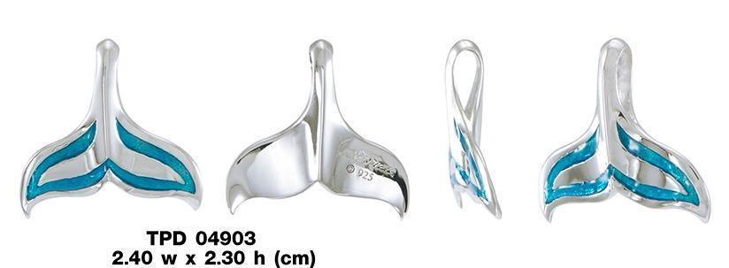 Whale Tail with Enamel Sterling Silver Pendant TPD4903 Pendant