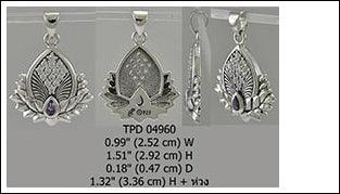 Angel Wings and Lotus with Gemstone Pendant TPD4960 - peterstone.dropshipping