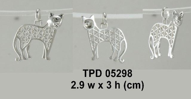 Flower of Life Cat Silver Pendant TPD5298 - peterstone.dropshipping